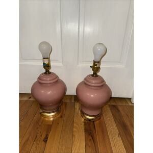 Vintage Glass Ginger Lamps Dusty Pink